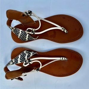 Coach Women Clarkson Open Toe Casual Slingback sandals Blk/ Wht size 5